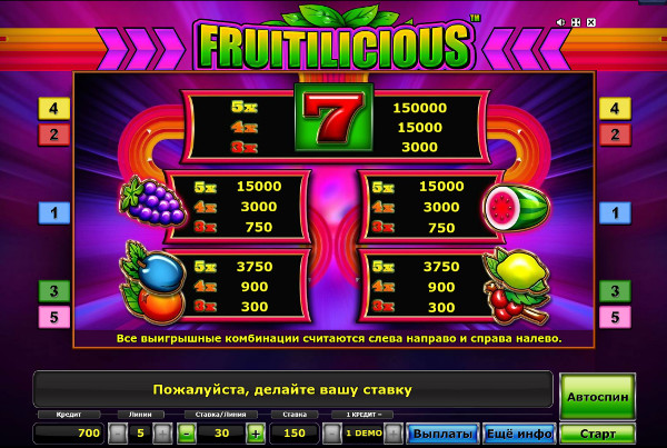 Игровой автомат Fruitilicious - высокие шансы на успех в казино Вулкан Рояль