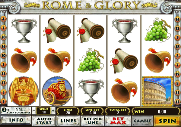 Игровой автомат Rome and Glory - золото Древнего Рима для игроков казино Вулкан